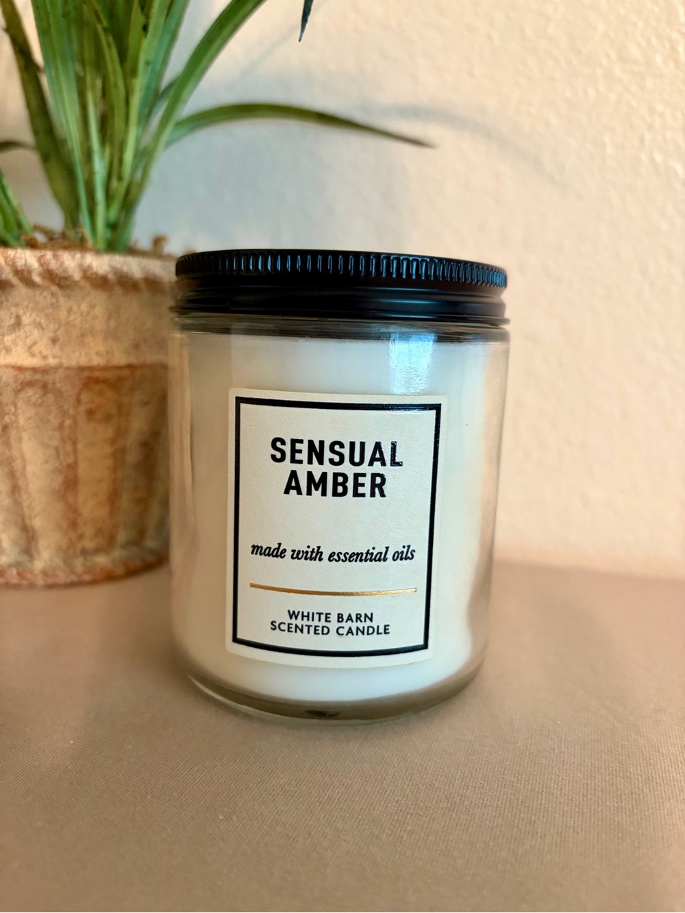 Bath & Body Works / White Barn Sensual Amber Single Wick Candle HTF